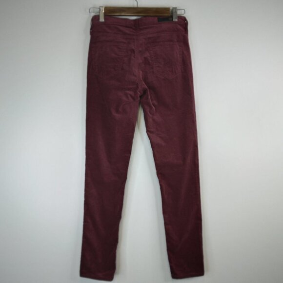 Adriano Goldschmied Anthropologie The Stevie Ankle Velvet Burgundy Wine Size 25 - Picture 6 of 10